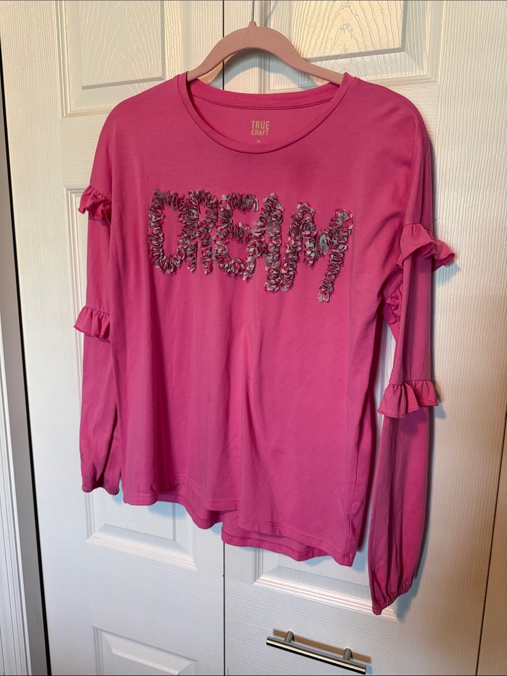 True Craft Fuchsia 'Dream' Ruffle Long-Sleeve Tee